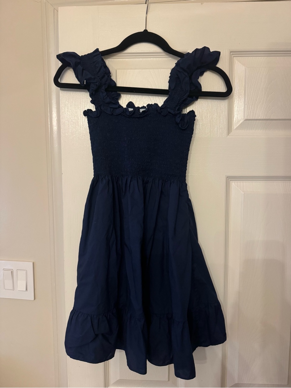 Hill House Home Navy Ruffle Strap Dress